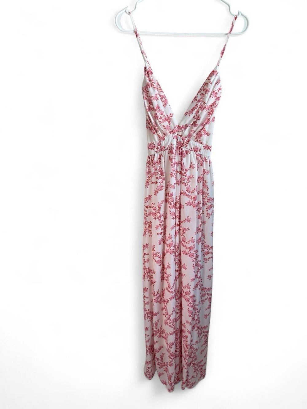 Magnolia Boutique Pink Floral Plunging V-Neck Maxi Dress